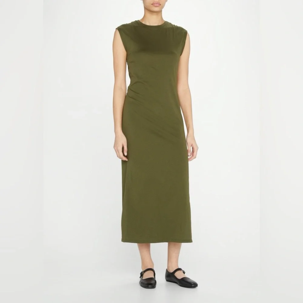 FRAME DENIM
LE MUScLE MAXI DRESS in FATIGUE. Size medium - Picture 3 of 4